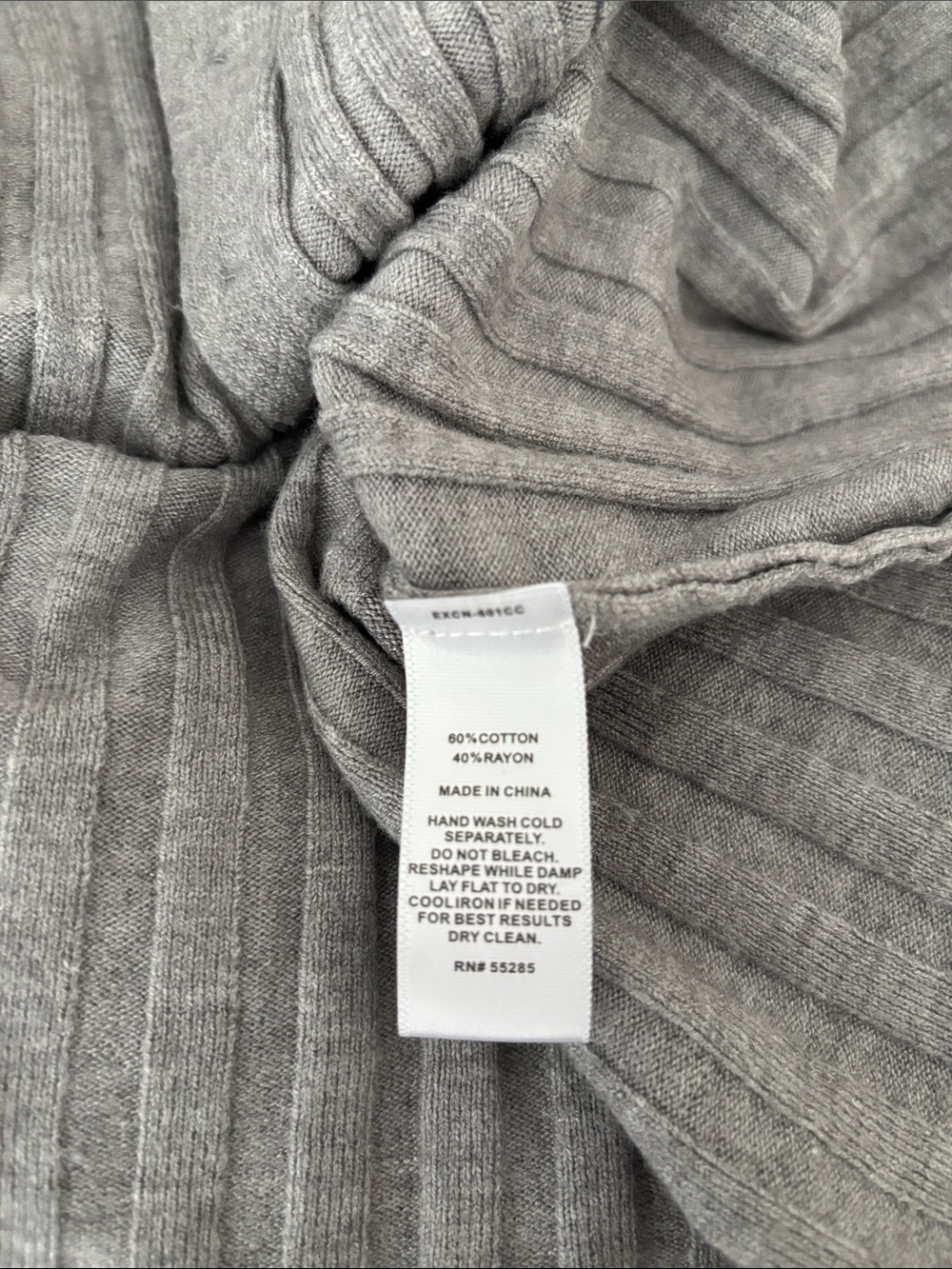 Express Light Gray Ribbed Button-Up Cardigan - Picture 4 of 4